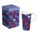 American Classic Red, White, & Bows Travel Cup Ceramic Perfect, 17oz, Gift Box