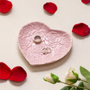 Trinket Dish, Embossed Rose Heart Shape