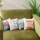 Simple Blessings Square Indoor Throw Pillow Program, Witty, Asst of 4, 9.5"