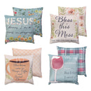 Simple Blessings Square Indoor Throw Pillow Program, Witty, Asst of 4, 9.5"