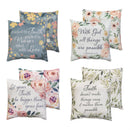 Simple Blessings Square Indoor Throw Pillow Program, Inspirational, Asst of 4, 9.5"