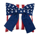 Red, White, & Bloom Throw Pillow Square Patriotic Bow, 16"