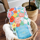 Cottage Garden Throw Pillow, Shaped, Flowers in Planter, 10" x 16.5"