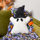 Haunted House Throw Pillow Shaped Ghost, 13"L x 17.75"H