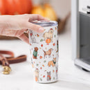 Harvest Blossom Dog Tumbler Double Wall Stainless Steel Tumbler, 20oz, Gift Box