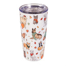 Harvest Blossom Dog Tumbler Double Wall Stainless Steel Tumbler, 20oz, Gift Box