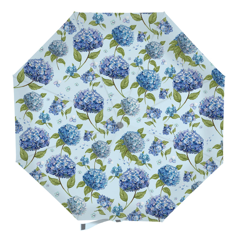 VivaStyle Umbrella Manual Compact with Sleeve,  Hydrangea, 38" Canopy x 22.5"H