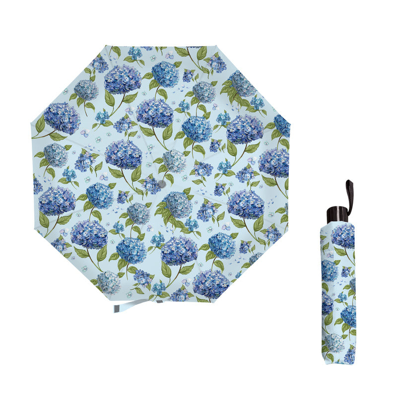 VivaStyle Umbrella Manual Compact with Sleeve,  Hydrangea, 38" Canopy x 22.5"H