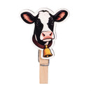 Holly Homestead Serving Utensils Farm Animal Wood Clip, Set of 3