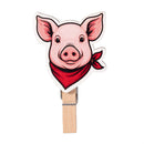 Holly Homestead Serving Utensils Farm Animal Wood Clip, Set of 3