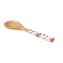 VivaStyle Poinsettia Bliss Serving Utensils, Wood Salad Server, Set of 2