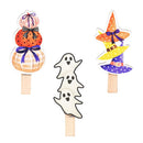 Haunted House Serving Utensil Wood Clip, Set of 3, 3"L