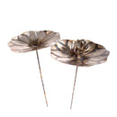 Metal Lily Pad Garden Stakes, Set of 2