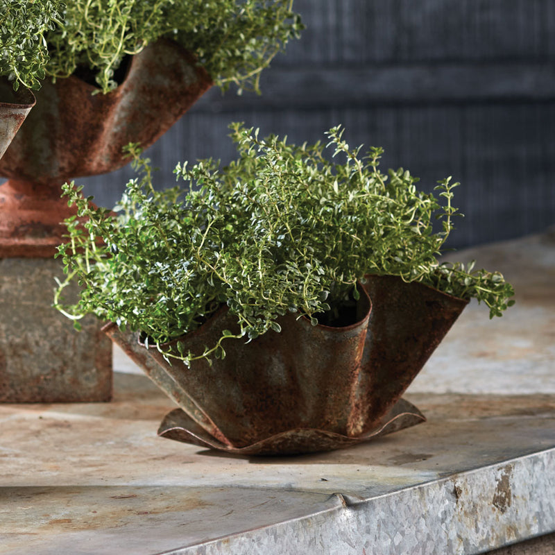 NAPA Home & Garden, GALVANIZED HANDKERCHIEF POT WITH SAUCER,VY207