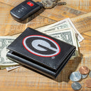 University of Georgia Black Tri-Fold Embroidered Wallet w/ RFID Blocking