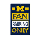 University Of Michigan Fan Parking USA Metal Wall Sign, 7.5" x 11.5"