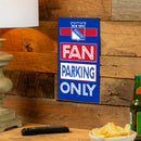 New York Rangers Fan Parking USA Metal Wall Sign, 7.5" x 11.5"
