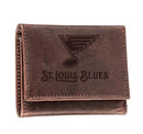 St Louis Blues 2025, Tri-Fold Wallet, Brown, CH, 100% Genuine Leather