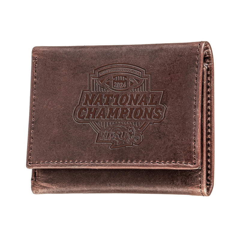 North Dakota State University FCS Champions Wallet, Tri-fold, Brown