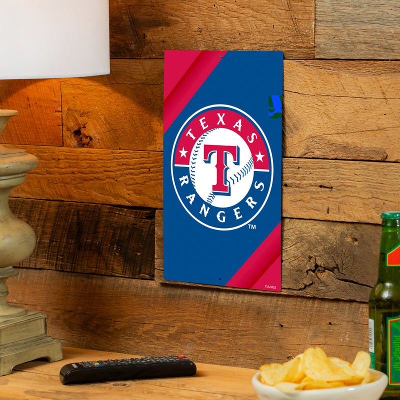 Texas Rangers Logo Sign USA Metal Wall Sign, 7.5" x 11.5"