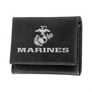 U.S. Marine Corps Black Tri-Fold Embroidered Wallet w/ RFID Blocking