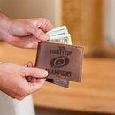 Carolina Hurricanes 2026 Stanley Cup Champions Brown Leather Bi-Fold Wallet