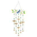 Cottage Garden Decorative Wind Chime, Metal, Dragonflies with Leaves