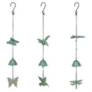 Cottage Garden Outdoor Hanging Decor, Metal Cast Iron Butterfly /Hummingbird/Dragonfly, 3 Asst