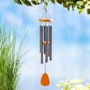 Avria Wood Top Hand-Tuned Wind Chime, Silver, 29"