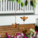 Cottage Garden Outdoor Hanging Decor, Metal Bees Hanging Decor
