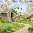 Cottage Garden Decorative Wind Chime, Metal, Birds with Leaves