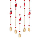 Cottage Garden Decorative Wind Chime, Metal, Ladybugs with Leaves