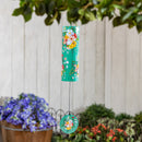 What She Shed Wind Chime, Metal, Green Florals Cylinder Chime, 36" H