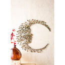 Handcrafted Metal Multi-Colored Willow Branch Moon Face Wall Art
