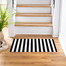 Black & White Vertical Stripes Washable Mat 24"x36"