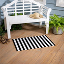 Black & White Vertical Stripes Washable Mat 24"x36"