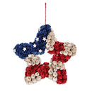 Red, White, & Bloom Wreath Wood Curl Patriotic Star, 19"