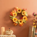 Harvest Blossom Wreath, Autumn Sunflower Mini Wreath, 15"