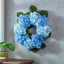 VivaStyle Artificials, Artificial Blue & White Hydrangea Wreath, 16"H