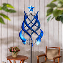 Seasside Retreat Wind Spinner, Blue Flame Spiral, 85"H