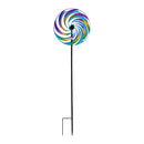 Cottage Garden Wind Spinner, Colorful Spiral Wheel, 50"H