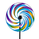 Cottage Garden Wind Spinner, Colorful Spiral Wheel, 50"H