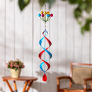 Cottage Garden Wind Spinner, Hanging Helix Twirler, 26"H