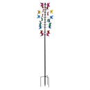 Cottage Garden Wind Spinner, Metal Colorful Butterflies, 92"H