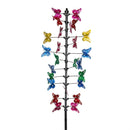 Cottage Garden Wind Spinner, Metal Colorful Butterflies, 92"H