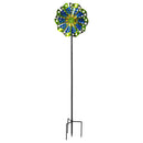 Cottage Garden Wind Spinner, Metal Petal Fan Wheel Wind Spinner, 75"H