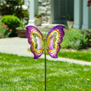 Cottage Garden Wind Spinner, Metal and Glass Wind Spinner, 56"H