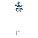 Cottage Garden Wind Spinner Metal Twin Bloom Solar Wind Spinner, 75"H