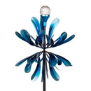 Cottage Garden Wind Spinner Metal Twin Bloom Solar Wind Spinner, 75"H