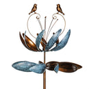 Cottage Garden Wind Spinner, Verdigris Birds in Bloom, 85"H